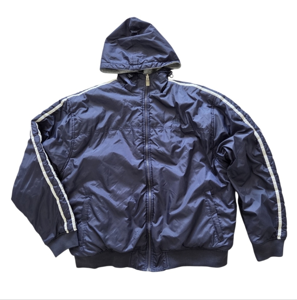 Y2K Wilson Reversible Windbreaker Track Jacket Mens XL Blue Gray VTG Full-zip‎